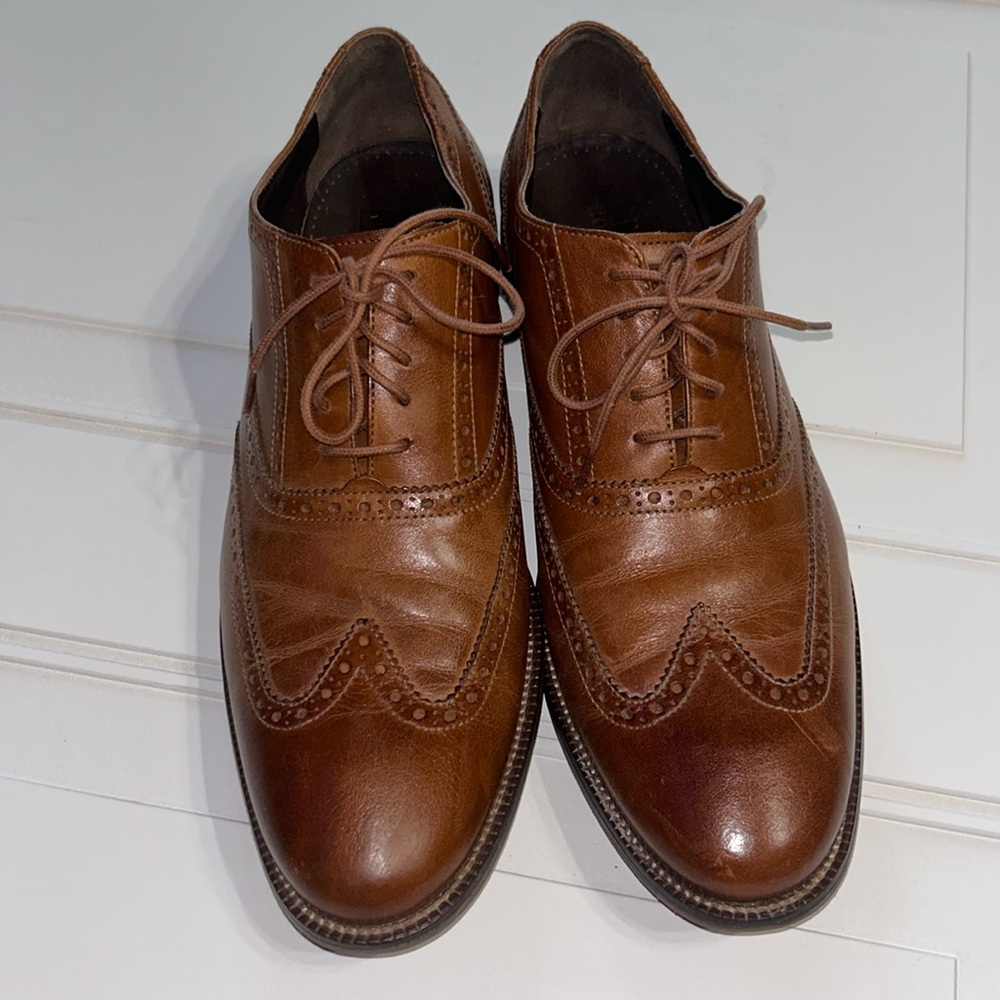 Cole Haan Men’s 10.5 Willis Wing II Oxford Brown Leather Dress Shoes